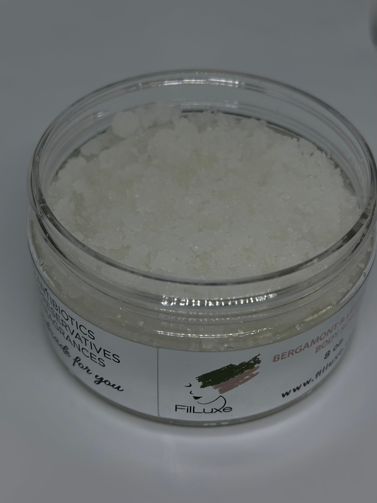 Salt body scrub with three oils